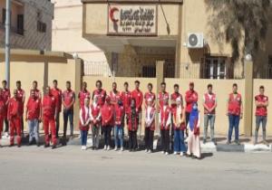 فريق من الهلال الأحمر المصرى يستعد لاستقبال جرحى فلسطينيين بمعبر رفح