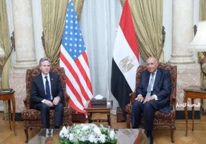 شكري يعقد اجتماعًا ثنائيًا مع وزير الخارجية الأمريكي في القاهرة