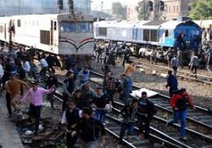 حركة القطارات تعود لطبيعتها بعد توقفه لمدة ساعة بسبب تغيير رحلة قطار القاهرة .
