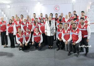السيدة انتصار السيسي تقدم الشكر لمؤسسة الهلال الأحمر المصري لمجهوداته في دعم أشقائنا في غزة | صور