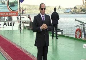 الرئيس السيسى: قناة السويس قوية وباقية ومرور كل السفن العالقة خلال 3 أيام