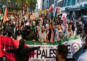 متظاهرون يغلقون شوارع رئيسية في مدن أمريكية احتجاجا على العدوان الإسرائيلي على قطاع غزة