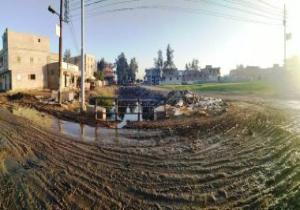 غرق قرية "أبو النجاة" بالمحلة بسب كسر مواسير المياه