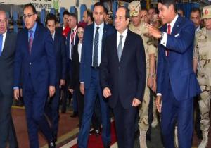 أول صور ه لتفقد الرئيس السيسى مصنع "حديد المصريين" فى بنى سويف