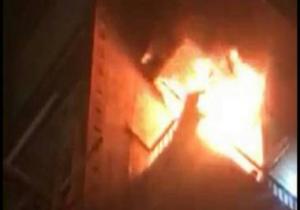 انتداب المعمل الجنائي في حريق ورش نجارة خلف مديرية أمن القاهرة