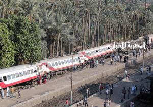 سقوط 3 عربات من قطار بمحطة المرازيق قنا والنائب العام يكلف النيابة بمعاينة موقع الحادث