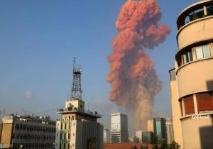 لحظة الانفجار الضخم في بيروت  (فيديو)