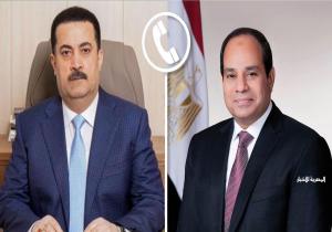 الرئيس السيسي يتلقى اتصالًا هاتفيًا من رئيس وزراء العراق