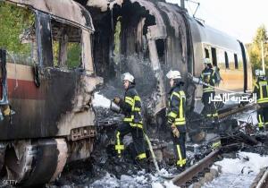 حريق بقطار ألماني سريع وشرطي يمنع "الكارثة"