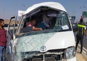 إصابة 11 شخصا فى حادث تصادم بطريق ميت فارس المنصورة بالدقهلية