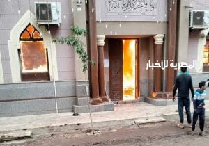نشوب حريق ضخم داخل مسجد بدقادوس في ميت غمر