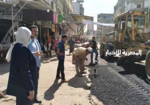 رئيس مدينة دسوق تتابع ترميم شارع سعد زغلول