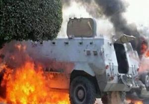 إصابة 15 من جنود الشرطة إثر انفجار حافلتهم فى شمال سيناء