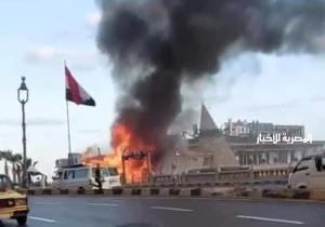 حريق مروع بـ 4 مطاعم على كورنيش الإسكندرية / صور