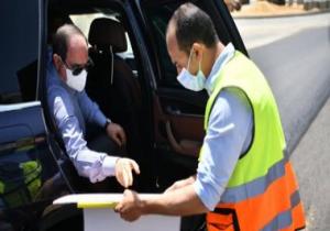 الرئيس السيسى يتفقد الأعمال الإنشائية لتطوير الطرق والمحاور بمنطقة شرق القاهرة