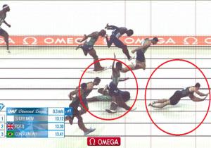 الروسي شوبينكوف يحرز ذهبية سباق 110 م حواجز رغم إعاقته وسقوطه قبل خط النهاية