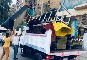رفع إشغالات الأكشاك من شوارع حي غرب مدينة نصر