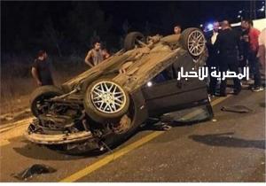 بالأسماء.. إصابة 5 أشخاص في حادث انقلاب سيارة بسوهاج
