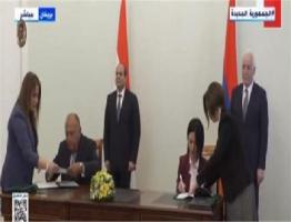 توقيع 3 مذكرات تفاهم بين مصر وأرمينيا بحضور الرئيس السيسي ونظيره الأرميني