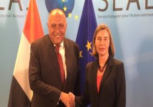 سامح شكرى يبحث مع نائب رئيس المفوضية الأوروبية "القضية الفلسطينية"