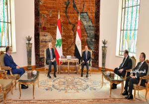 الرئيس السيسي يشدد على ثبات الدعم المصري لمؤسسات الدولة اللبنانية واستقرار لبنان