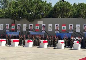 لبنان يشيع جثامين العسكريين العشرة