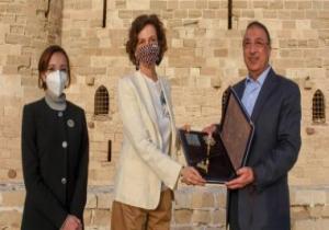 وزير السياحة ومدير اليونسكو ومحافظ الإسكندرية يزورون الأماكن الأثرية بالمحافظة