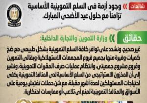 التموين تنفى وجود أزمة فى السلع قبل العيد: المخزون الاستراتيجى يكفى لعدة أشهر