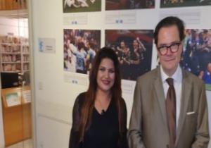 السفير الفرنسى بمصر يفتتح معرض لصور كأس العالم بالإسكندرية