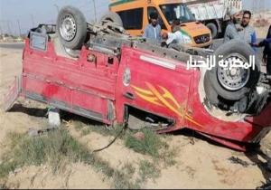 مصرع سائق وإصابة شقيقه في حادث انقلاب سيارة بسوهاج