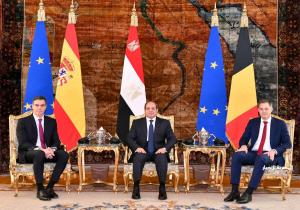 الرئيس السيسي يستقبل رئيسي وزراء إسبانيا وبلجيكا لعقد مباحثات ثلاثية بشأن تطورات الأوضاع في قطاع غزة| صور