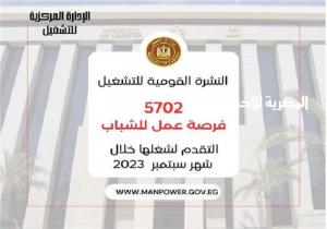 برواتب تصل 8000 جنيه.. العمل تعلن عن 5702 وظيفة خالية بـ11 محافظة