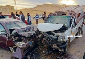 إصابة 21 شخصا إثر تصادم ملاكي وسيارة نصف نقل بطريق الإسماعيلية السويس الصحراوي