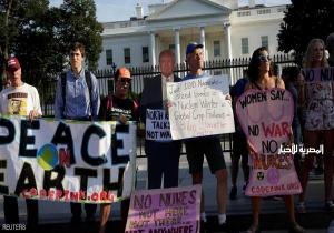 متظاهرون أميركيون "ضد الحرب" مع كوريا الشمالية