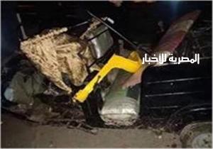 مصرع شخصين وإصابة ثالث في حادث انقلاب توك توك في بني سويف