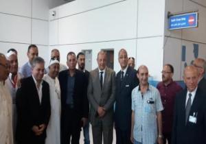 استقبال حافل بالمطار لأولى رحلات الحجاج العائدين من الأراضى المقدسة