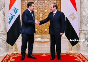 الرئيس السيسي ورئيس وزراء العراق يتفقان على أهمية مواصلة التنسيق المكثف للتصدي للتحديات التي تواجه المنطقة