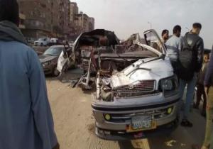 مصرع عامل وإصابة 6 آخرين فى حادث تصادم سيارتين بكفر الشيخ