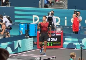 عمر عصر يفوز علي بطل كازاخستان 4-2 ويتأهل إلى ربع نهائي منافسات فردي تنس الطاولة