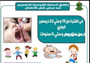 برفع درجة الاستعداد خلال تنفيذ الحملة القومية للتطعيم ضد شلل الأطفال من 19 -22 ديسمبر بملوي