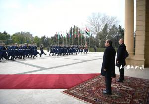 المتحدث الرئاسي ينشر صور استقبال ومباحثات الرئيس السيسي ونظيره الأذري بقصر «زوجلوب» بباكو