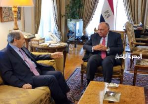 بدء مباحثات ثنائية بين وزيري خارجية مصر وسوريا
