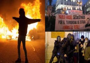 اعتقال 21 شخصا وسط احتجاجات وأعمال شغب فى برشلونة بإسبانيا