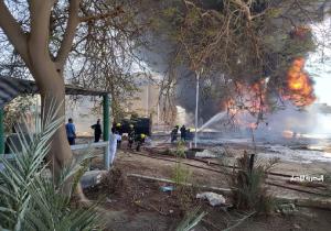 السيطرة على حريق اندلع في محطة محولات كهرباء بأسوان | صور