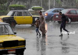 سقوط أمطار غزيرة على الإسكندرية تزامنا مع نوة "المكنسة"