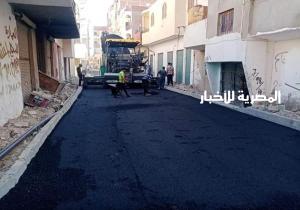 الانتهاء من رصف ميدان وعدد من شوارع حي شرق سوهاج