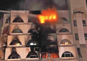 ببورسعيد إصابة 23 شخص باختناق فى حريق هائل بعمارة بحى المناخ 