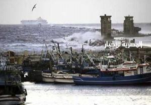 توقف حركة الملاحة البحرية والصيد في مياه البحر المتوسط لليوم الرابع على التوالي بكفر الشيخ