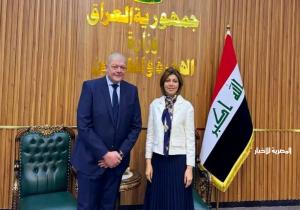 السفير المصري لدى بغداد يبحث مع وزيرة الهجرة والمهجرين العراقية تعزيز التعاون في مجال الهجرة والمهاجرين