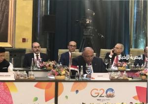 شكري يُشارك في جلسة اجتماع وزراء خارجية مجموعة العشرين حول مكافحة الإرهاب ورسم الخارطة العالمية للمهارات